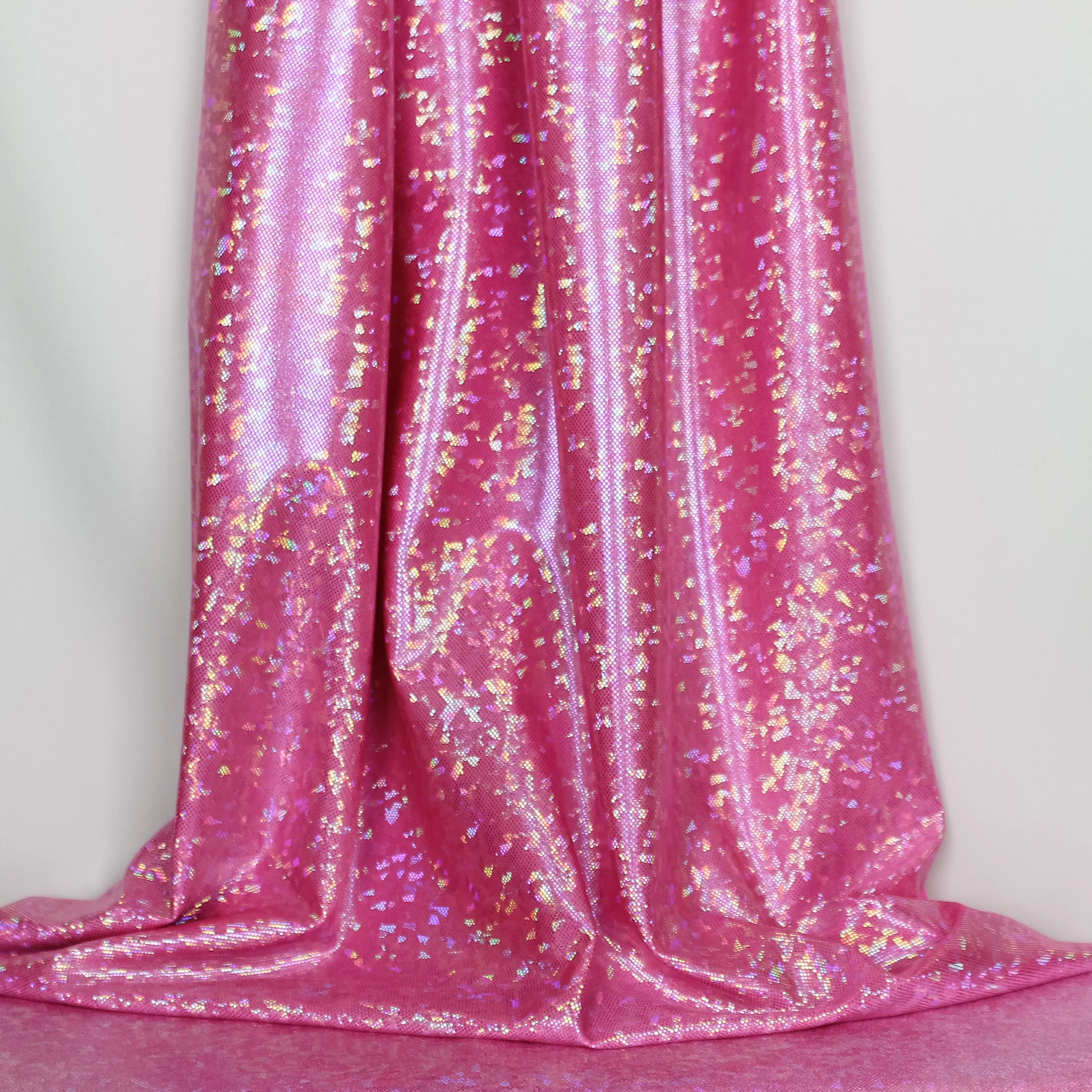 Rekbare professionele holografische glanslycra - roze