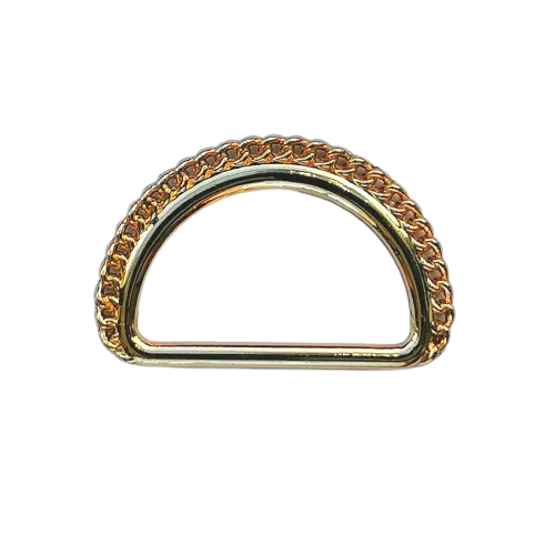 D ring met kettingrand - goud - 20 mm
