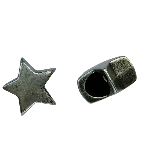 Koord einde metaal ster 13 mm - gunmetal