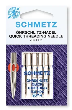 Snelle inrijg naalden 'Quick Threading Needle' - 705 HDK- 90/14 - 5 stuks - Schmetz