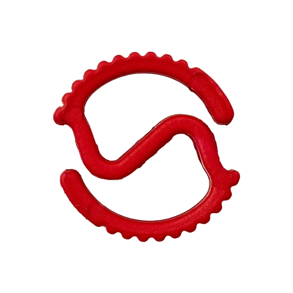 Koordstopper plastic met ribbels - 20 mm - rood