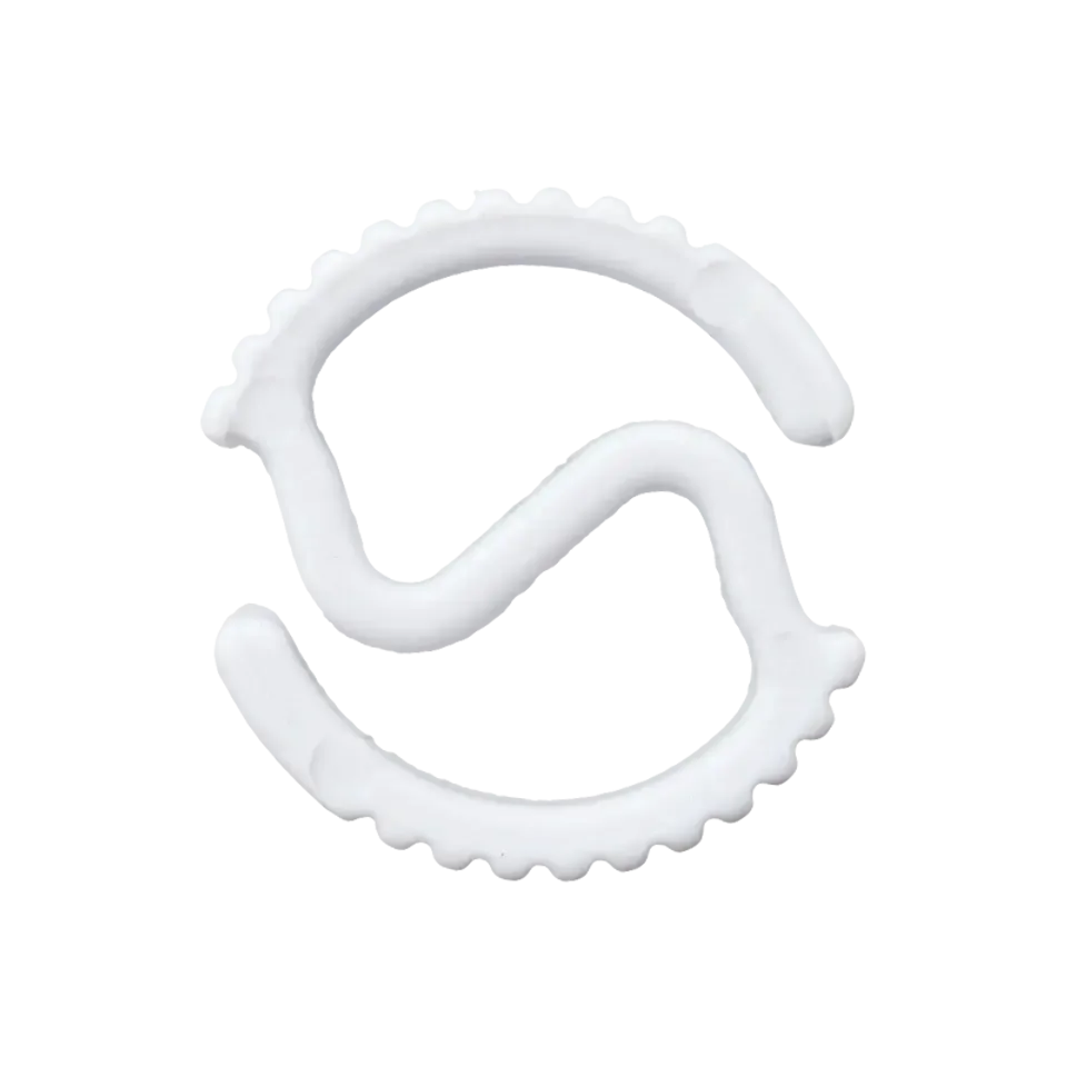 Koordstopper plastic met ribbels - 20 mm - wit