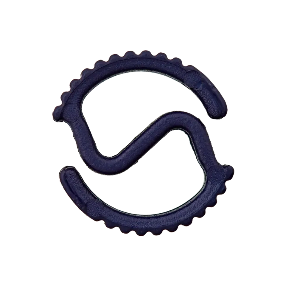 Koordstopper plastic met ribbels - 20 mm - zwart