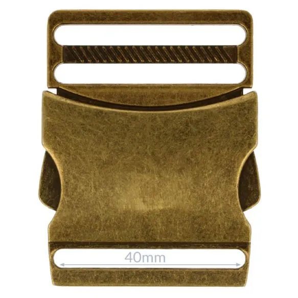 Klikgesp metaal - brons - 40 x 58 mm - Opry