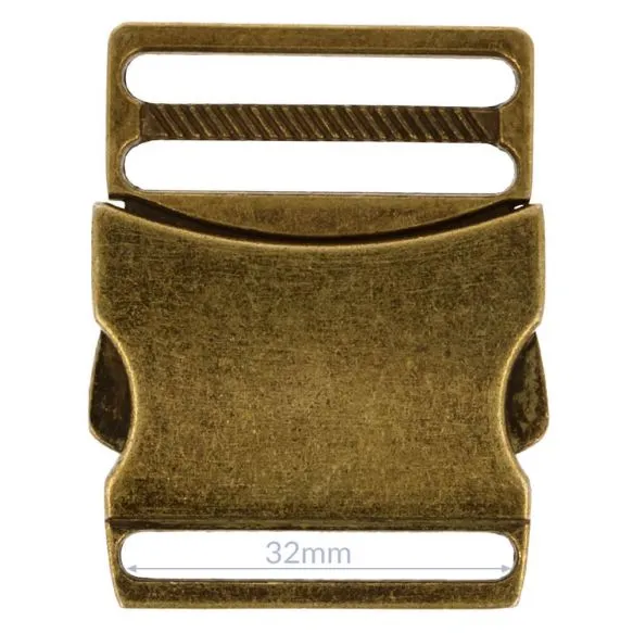 Klikgesp metaal - brons - 32 x 48 mm - Opry