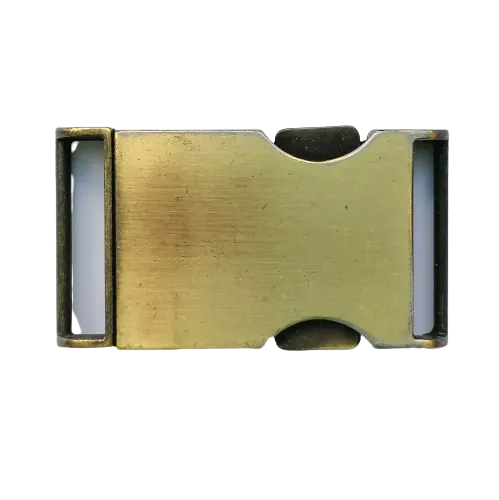 Klikgesp metaal - geborsteld brons - 50 x 28 mm