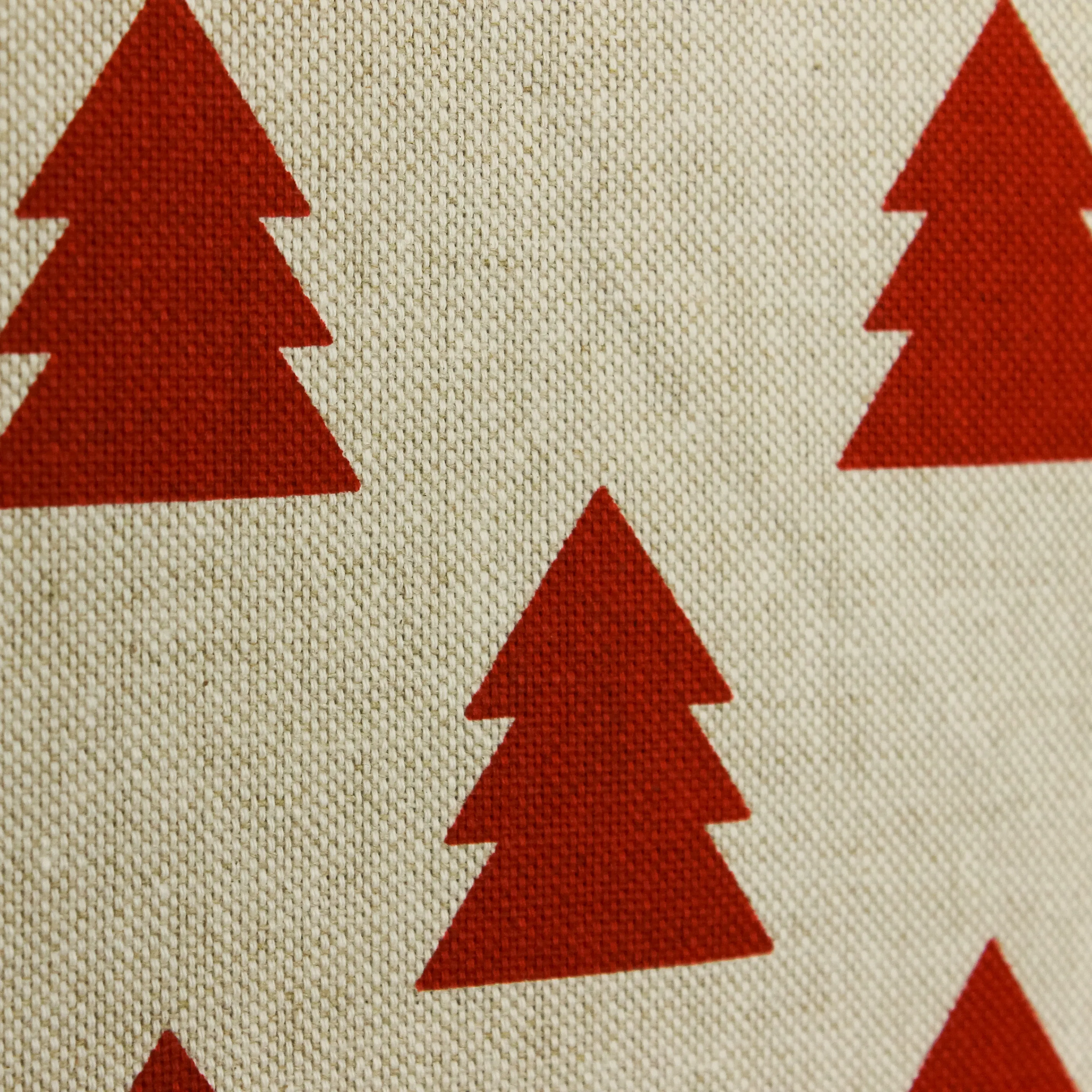Canvas lichtbruin met rode kerstbomen