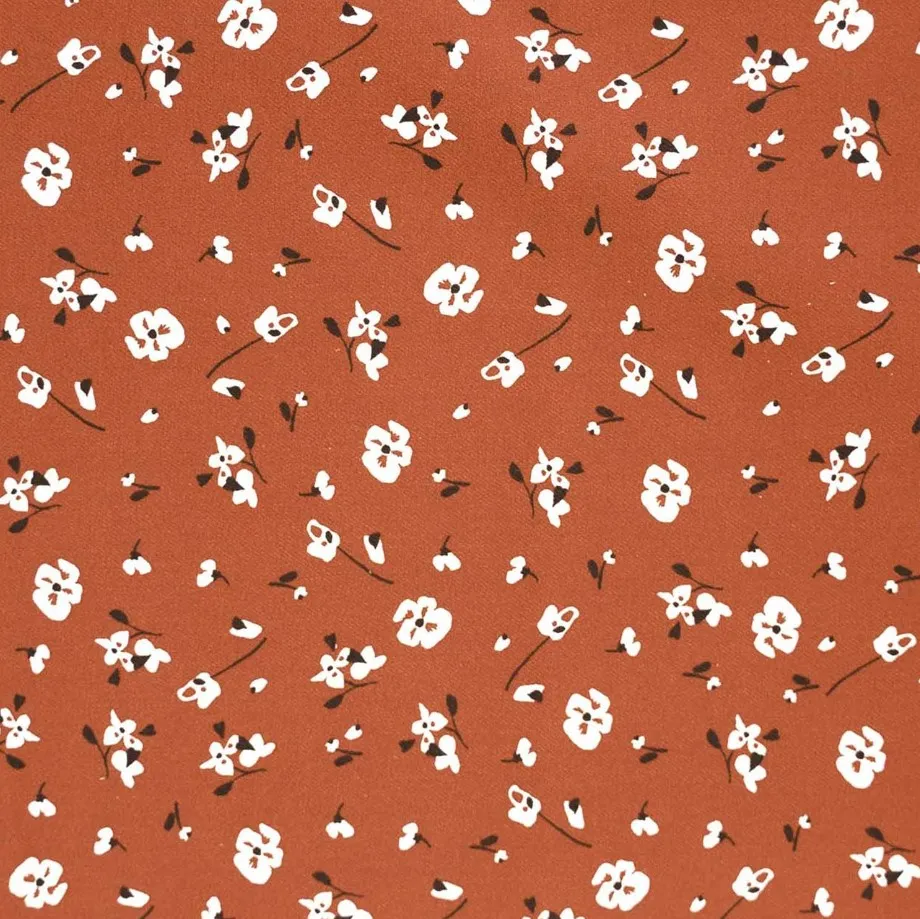 Katoen bruin met bloemen   'Autumn Flowers' - Katia Fabrics