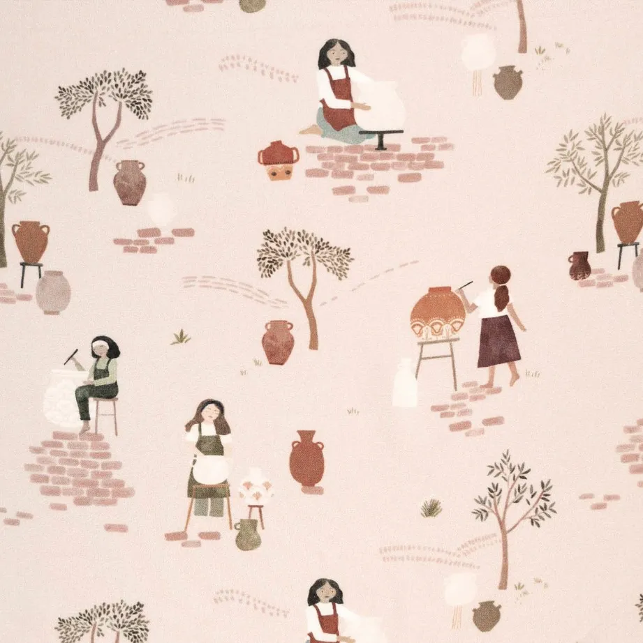 Ecoviscose zachtroze met pottenbakkers - Katia Fabrics