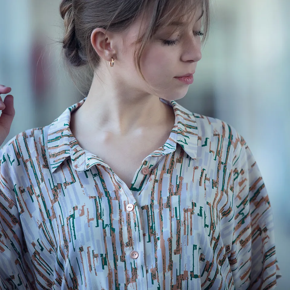 Viscose wit met strepen patroon  'laundry days' - See you at six