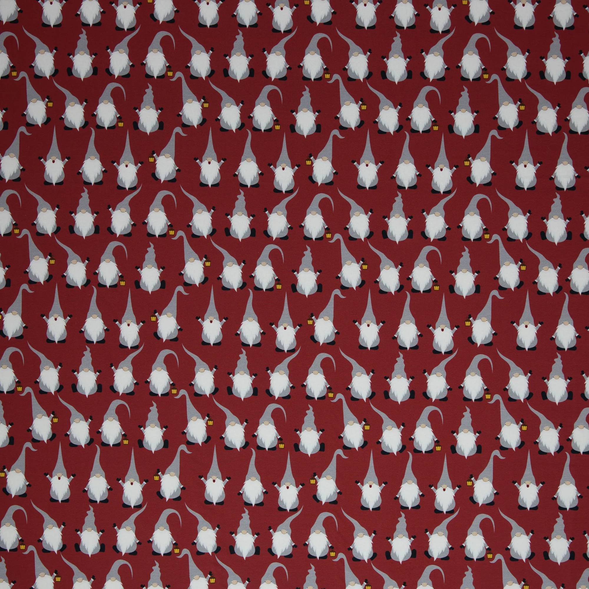 Tricot rood met kerstelfjes