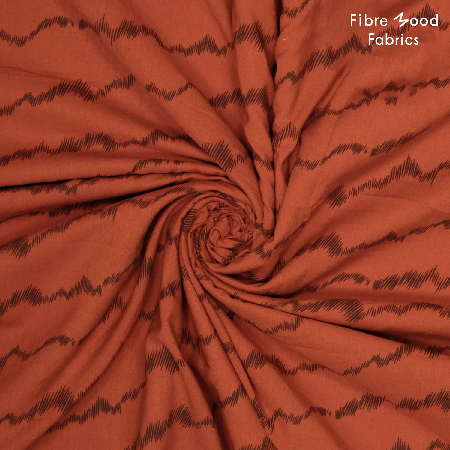 Katoen viscose roest met donkergrijze streepjes - Fibre Mood