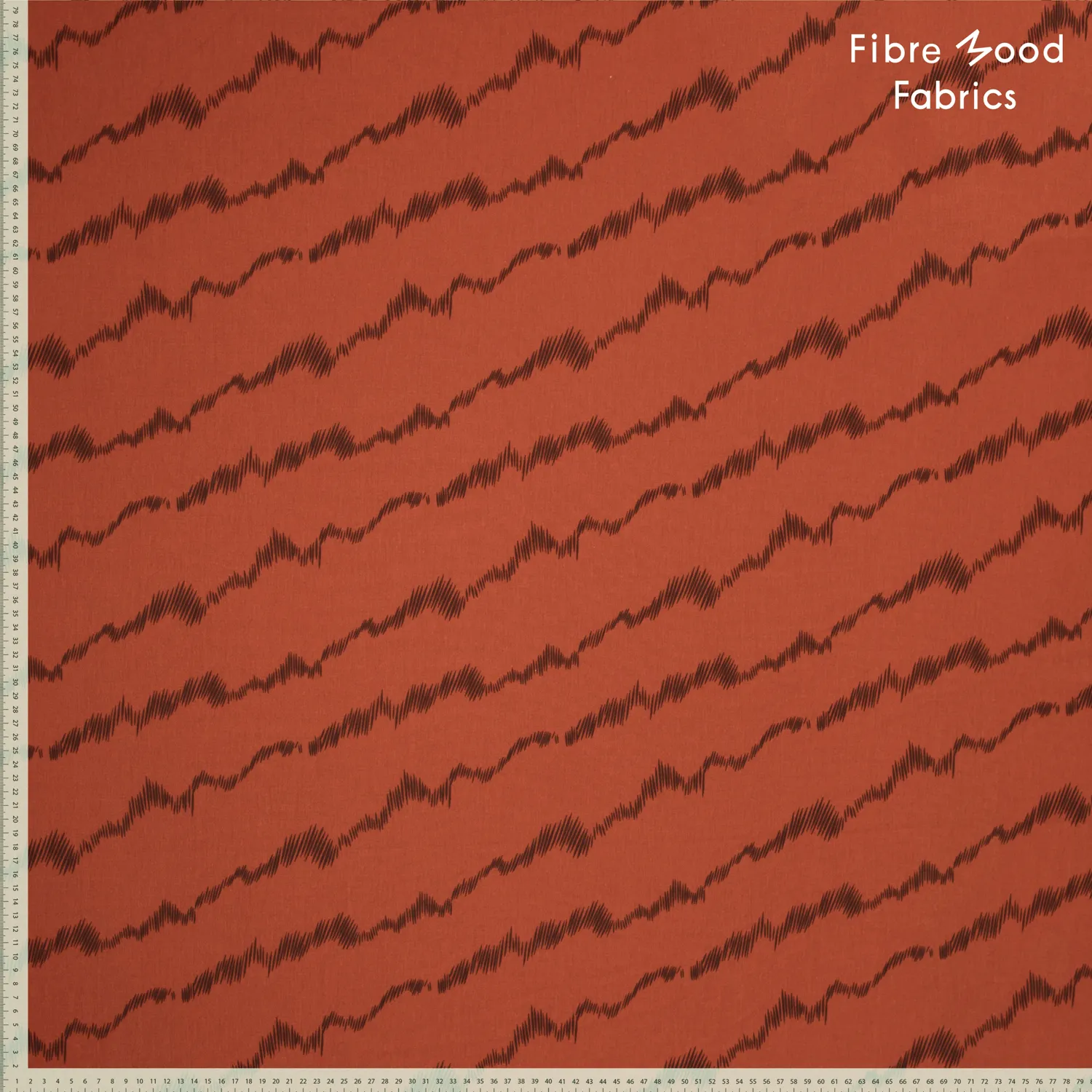 Katoen viscose roest met donkergrijze streepjes - Fibre Mood