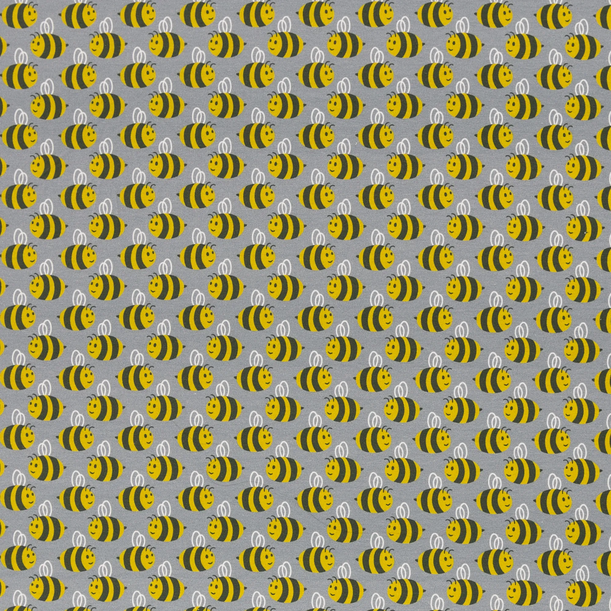 Katoentricot grijs met bijen - Animal Minis by Käselotti