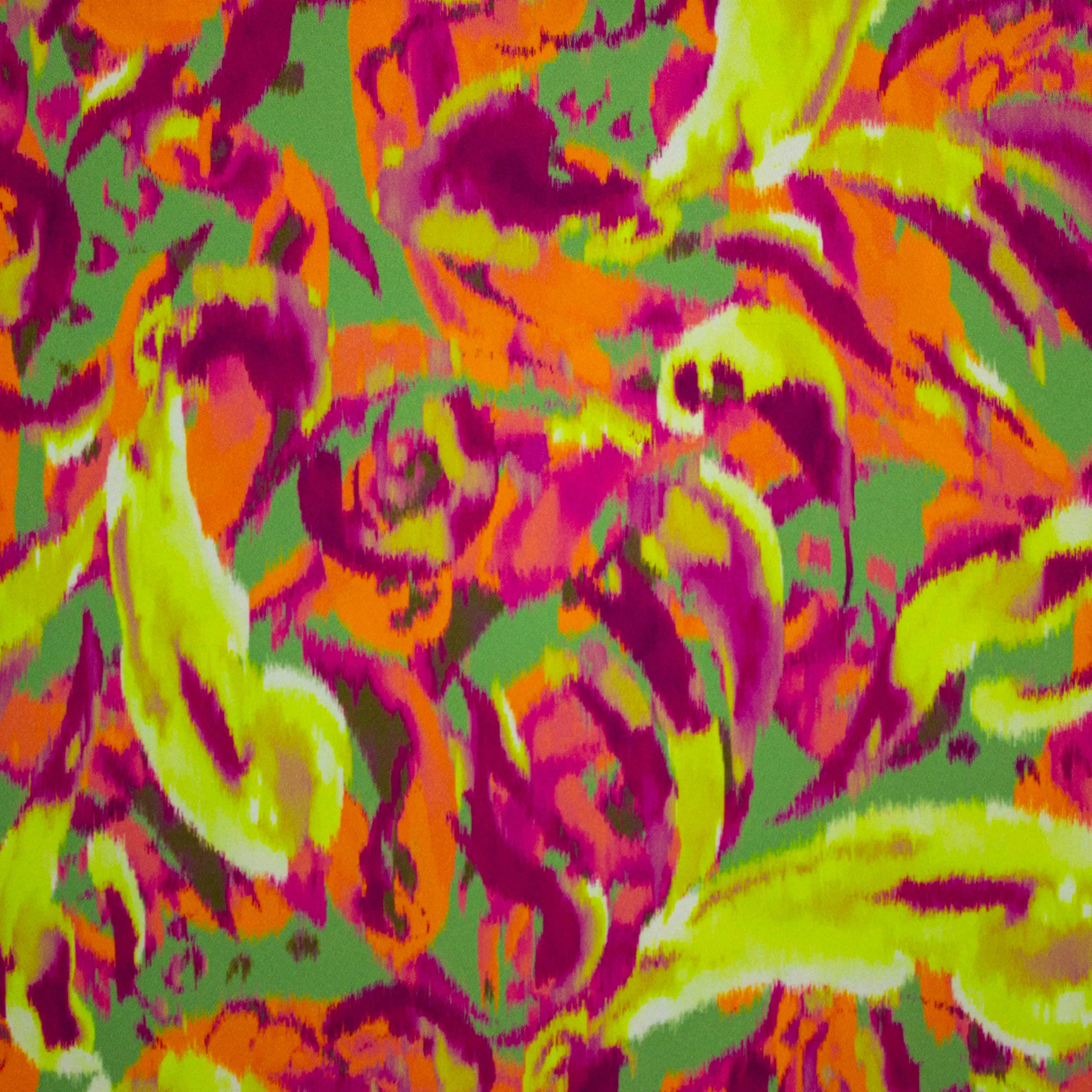 Polyestermengeling multicolor met abstract motief - A La Ville