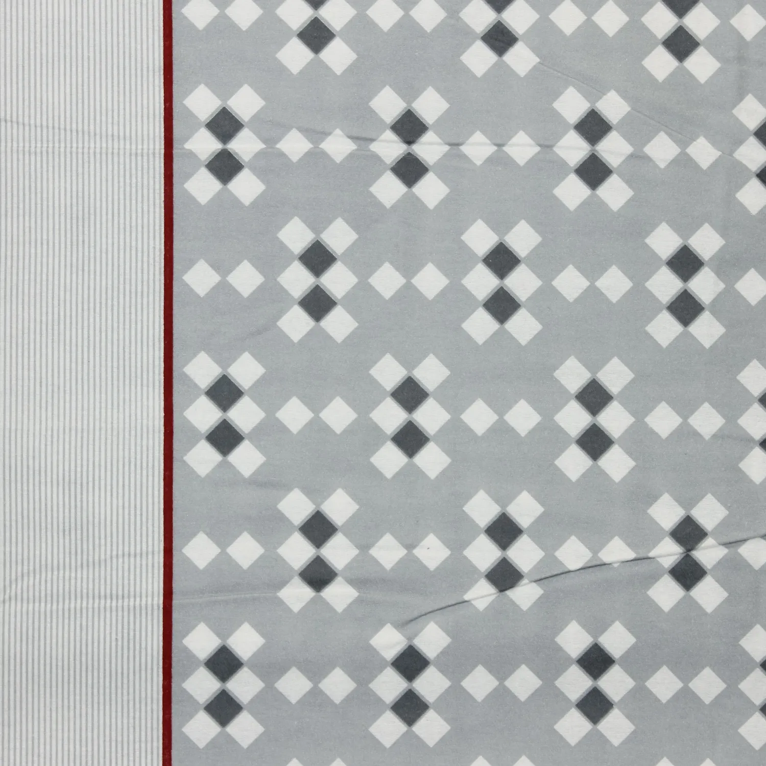 Lakenstof flanel blauw met vierkant motief