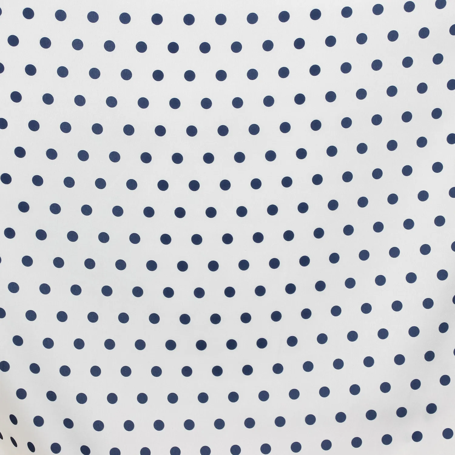 Gesatineerde rekbare polyester wit met blauwe stippen