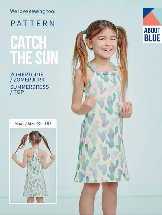 Patroon zomertopje of zomerjurk voor meisjes -  'Catch The Sun' - About blue fabrics