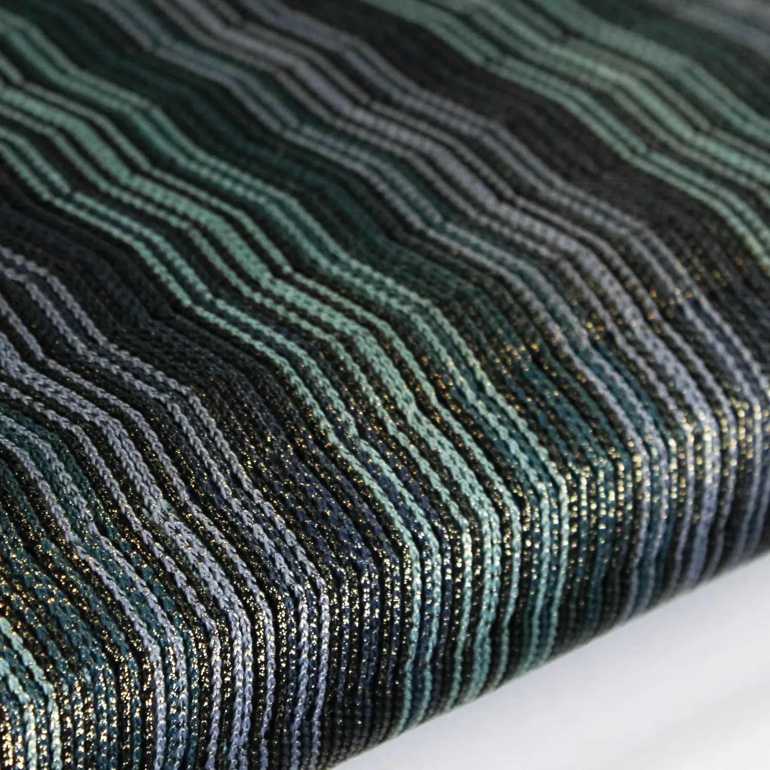 Polyester rekbare visgraat blauw - Burda