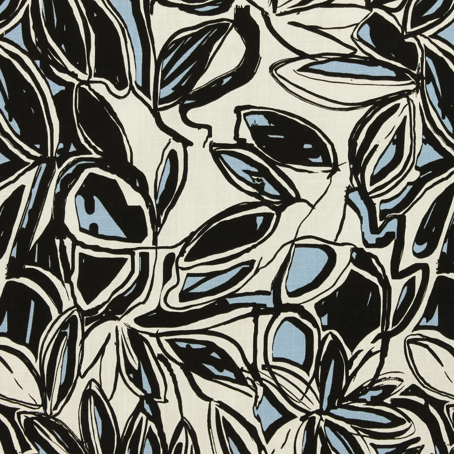 Viscose linnen met blauw/zwart patroon - Knipmode