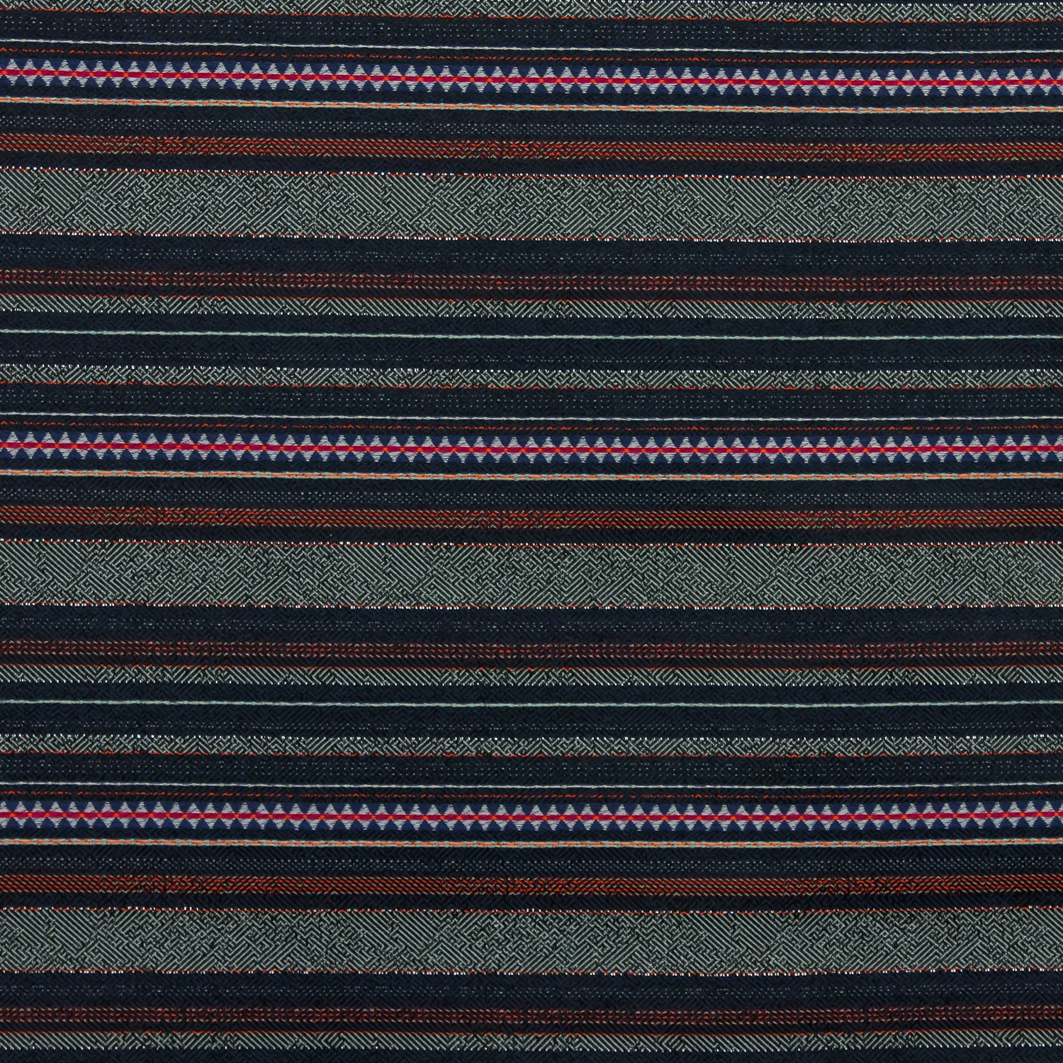 Jacquard blauw/rood patroon - Knipmode