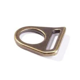 D ring met bandopening - messing - 25 mm - gebogen