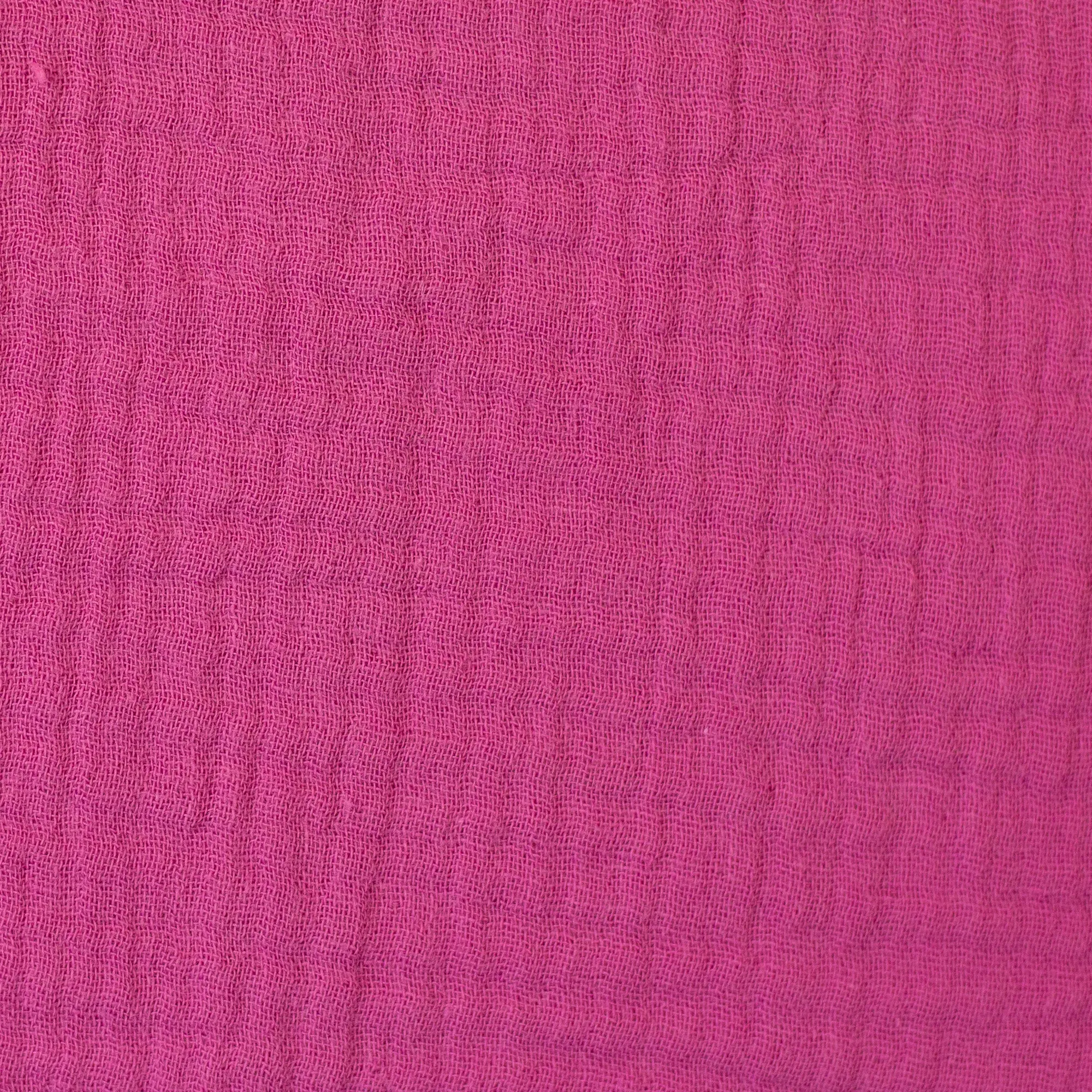 Double gauze effen fuchsia