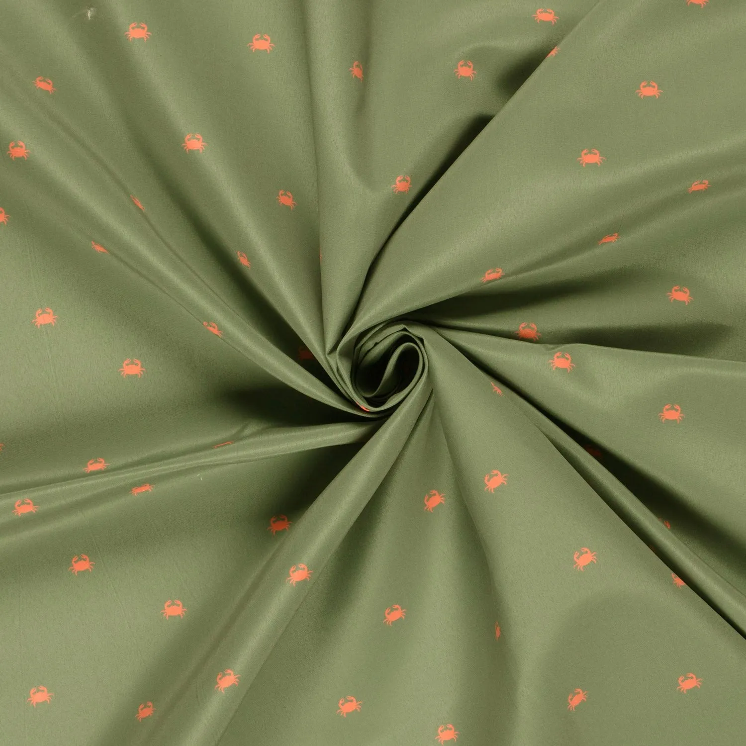 Zwemstof quick dry groen met krabben - B*Trendy
