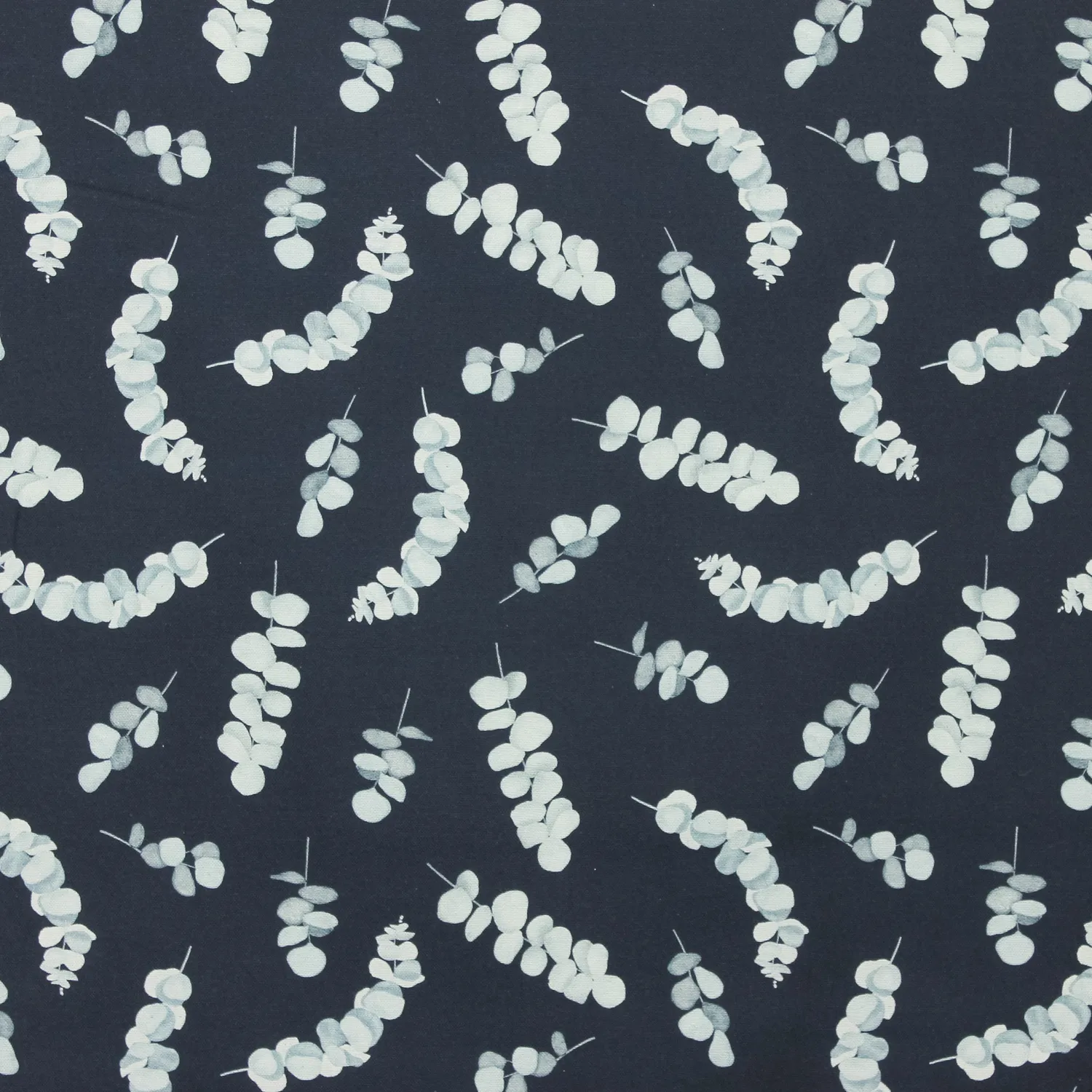 Canvas donkerblauw met witte blaadjes - Poppy