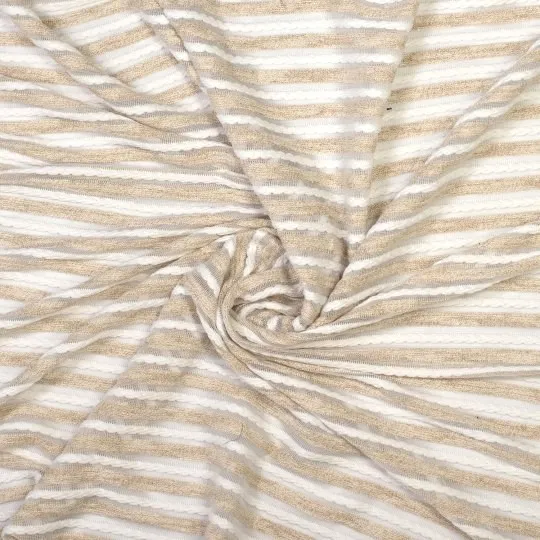 Breistof goud beige gestreept