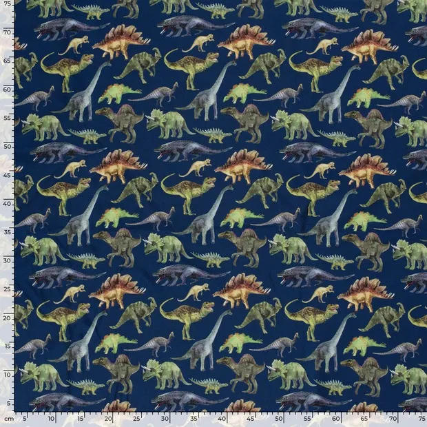 Softshell blauw met dinosaurussen