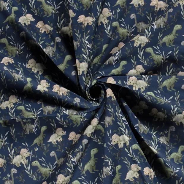 Softshell blauw met cartoon dinosaurussen