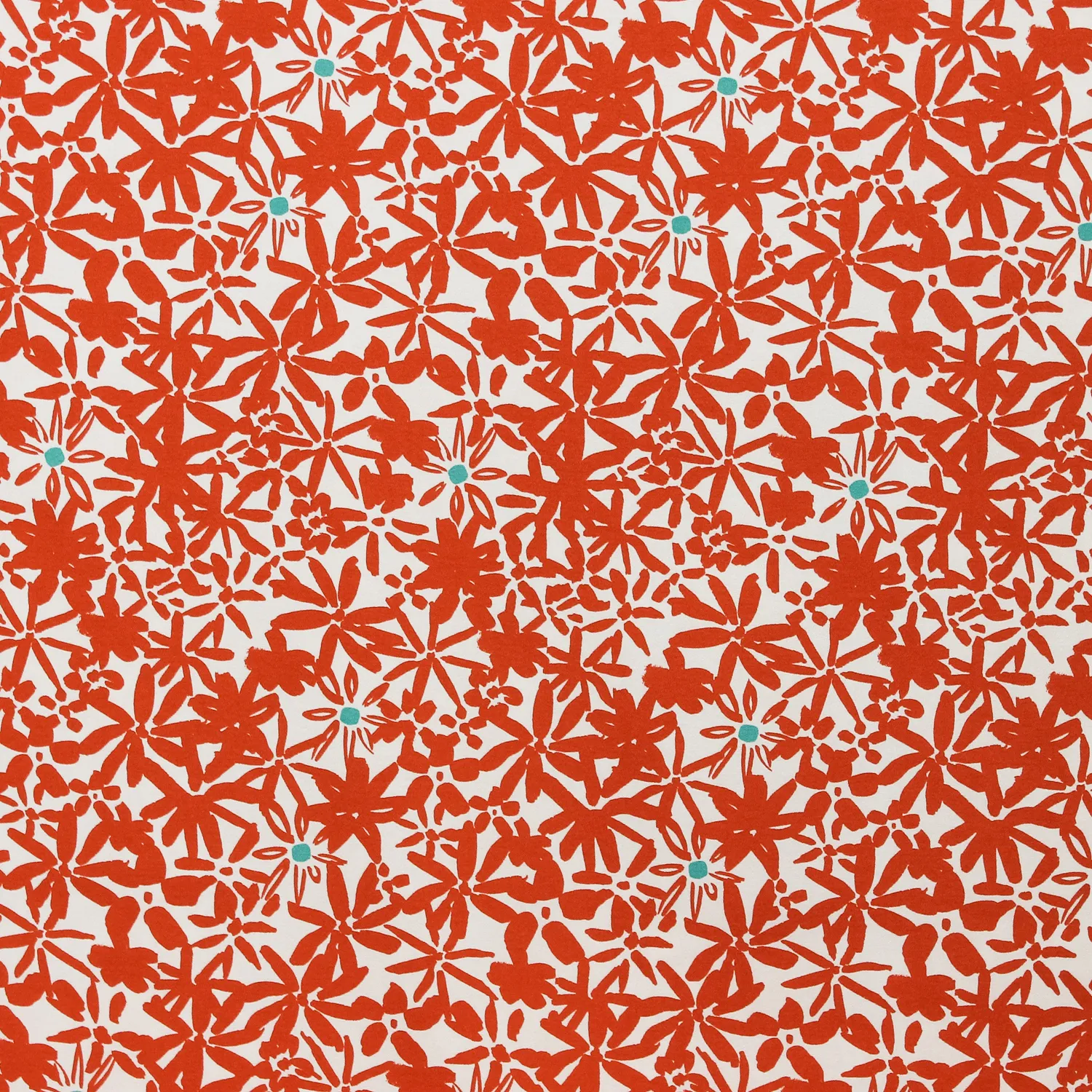Viscose crêpe wit met oranje 'Pumpkin' bloemen 'Flowery' - Mind The Maker