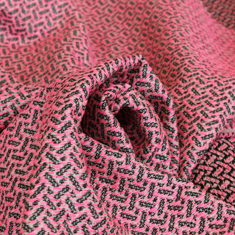 Chanelstof double face roze met streepjes - Lorré
