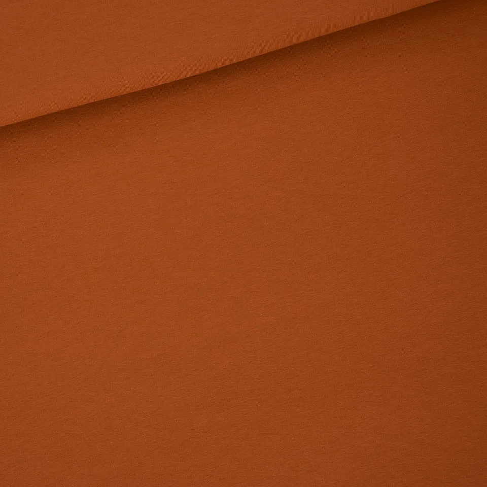 French Terry roest 'Autumnal Brown' - See you at six