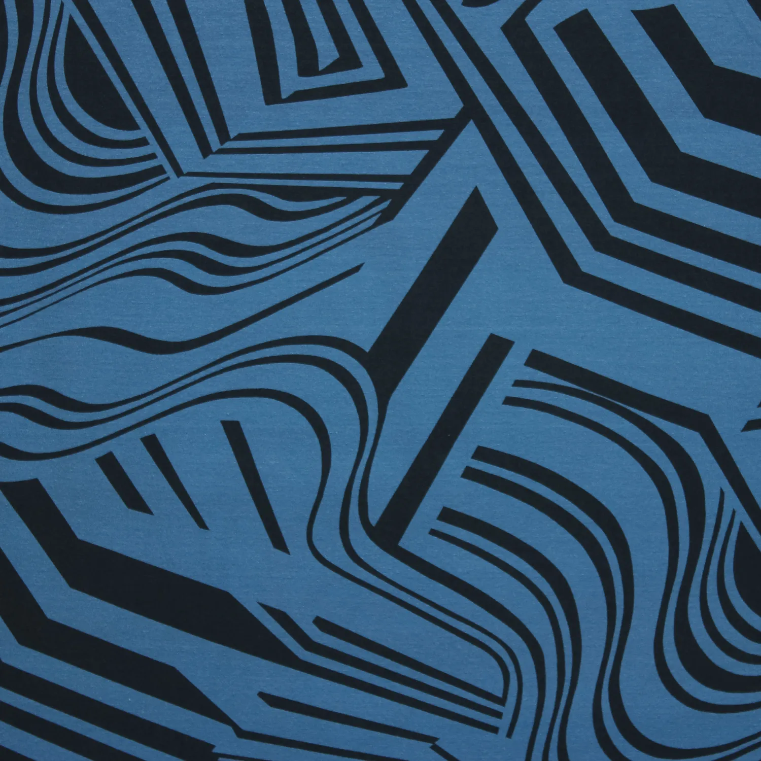 Tricot donkerblauw met zwarte lijnen