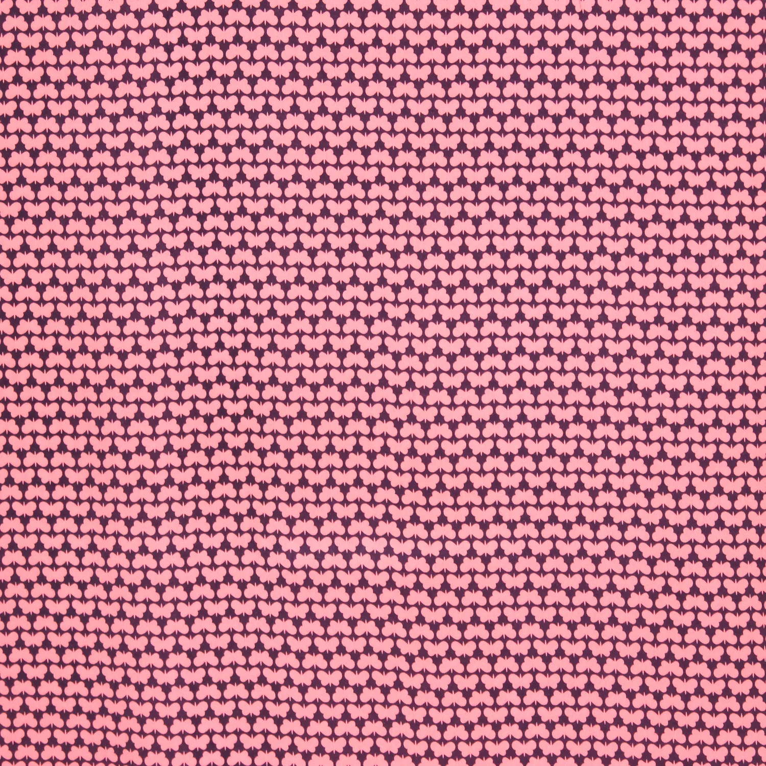 Viscose paars met roze vlinders