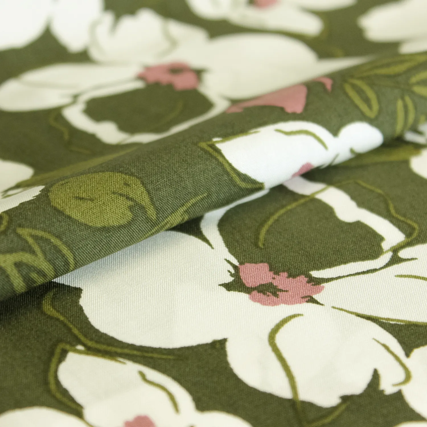 Viscose groen met bloemen