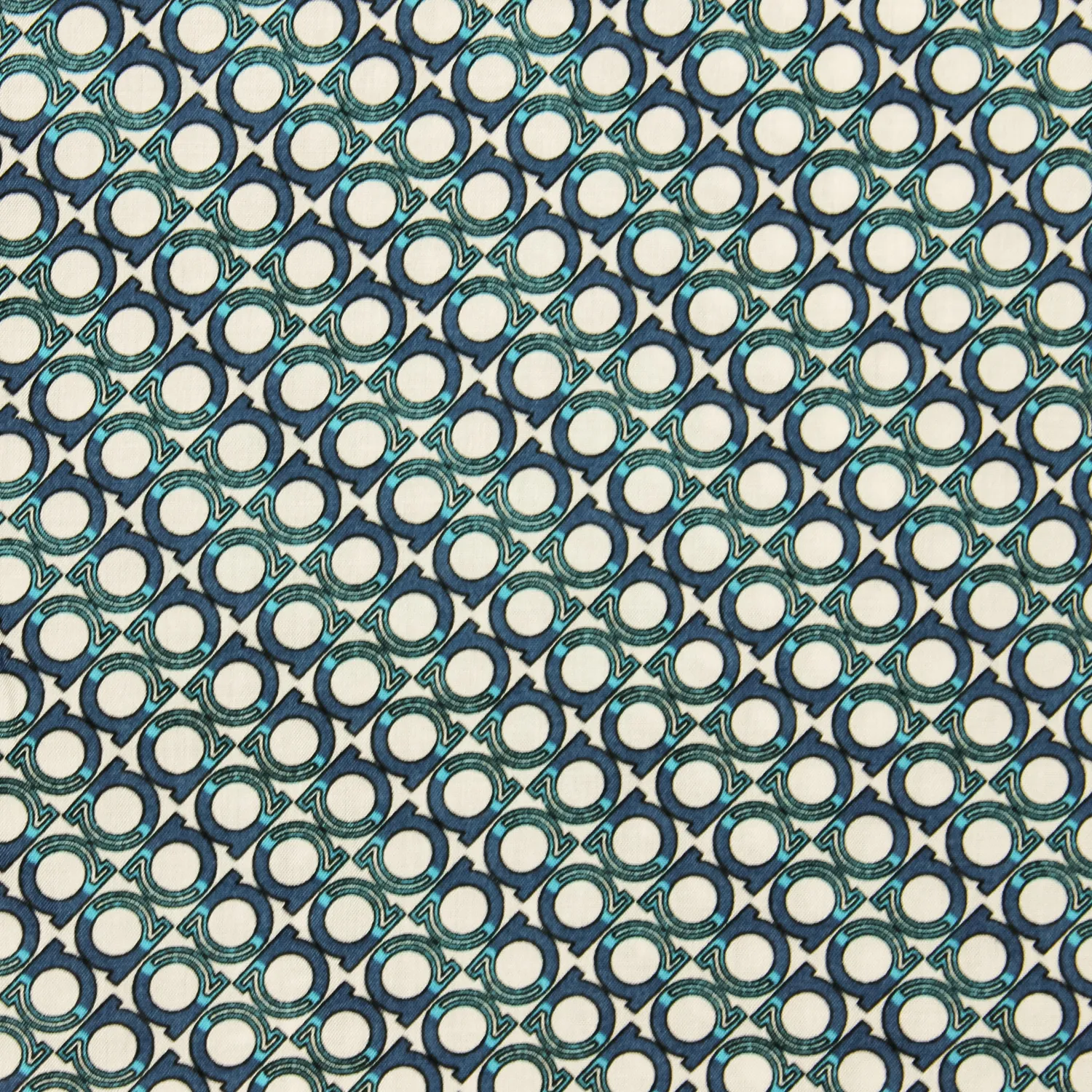 Viscose blauw met print