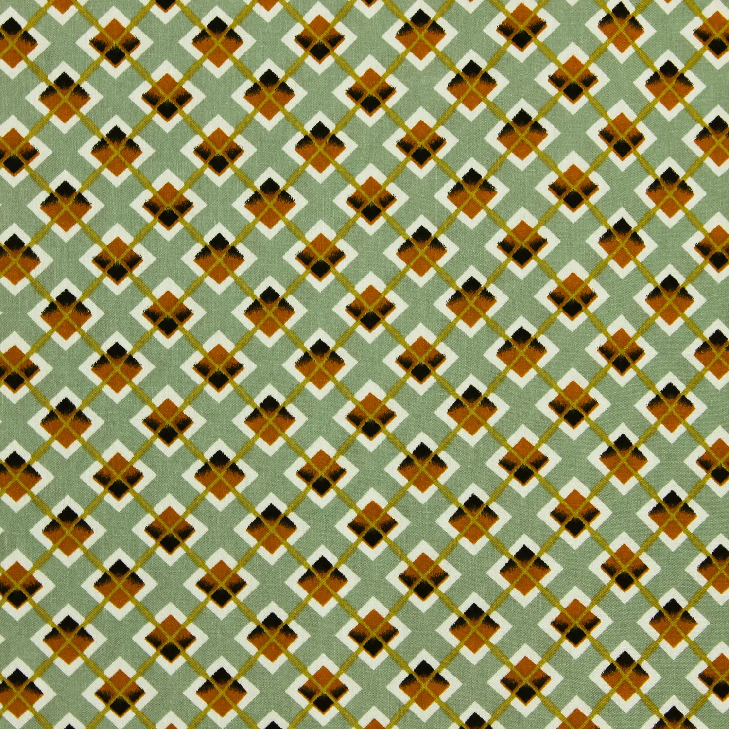 Viscose groen met ruitenmotief