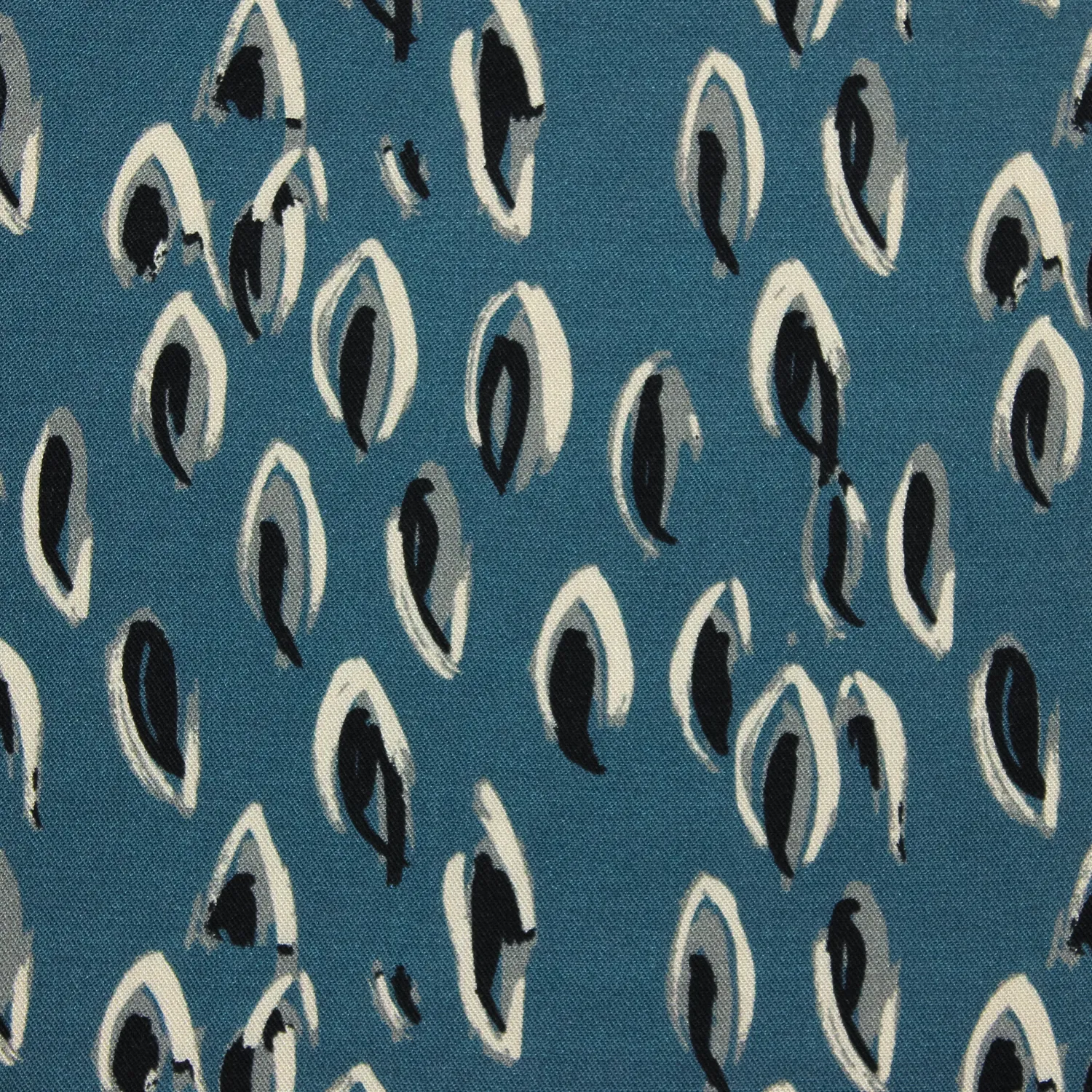 Viscose turquoise met abstract motief