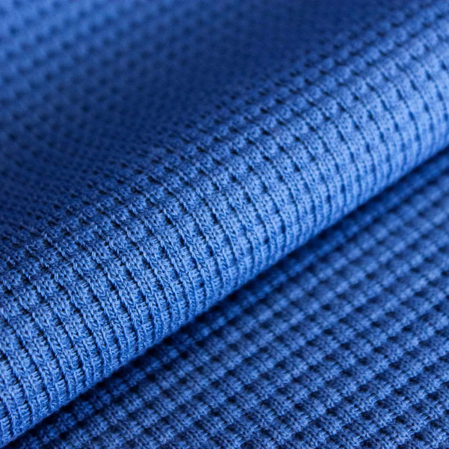 Wafeltricot blauw