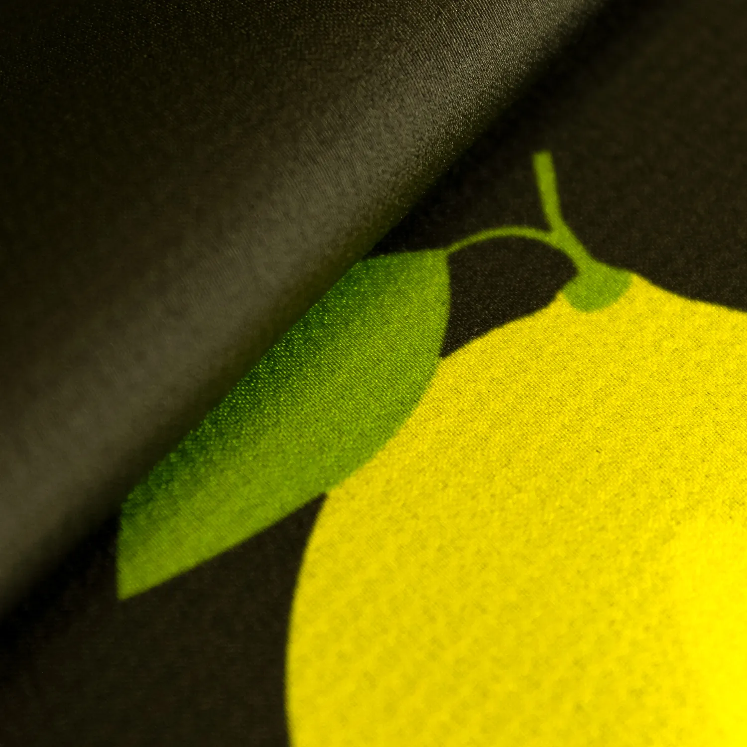 Polyester zwart met citroenen