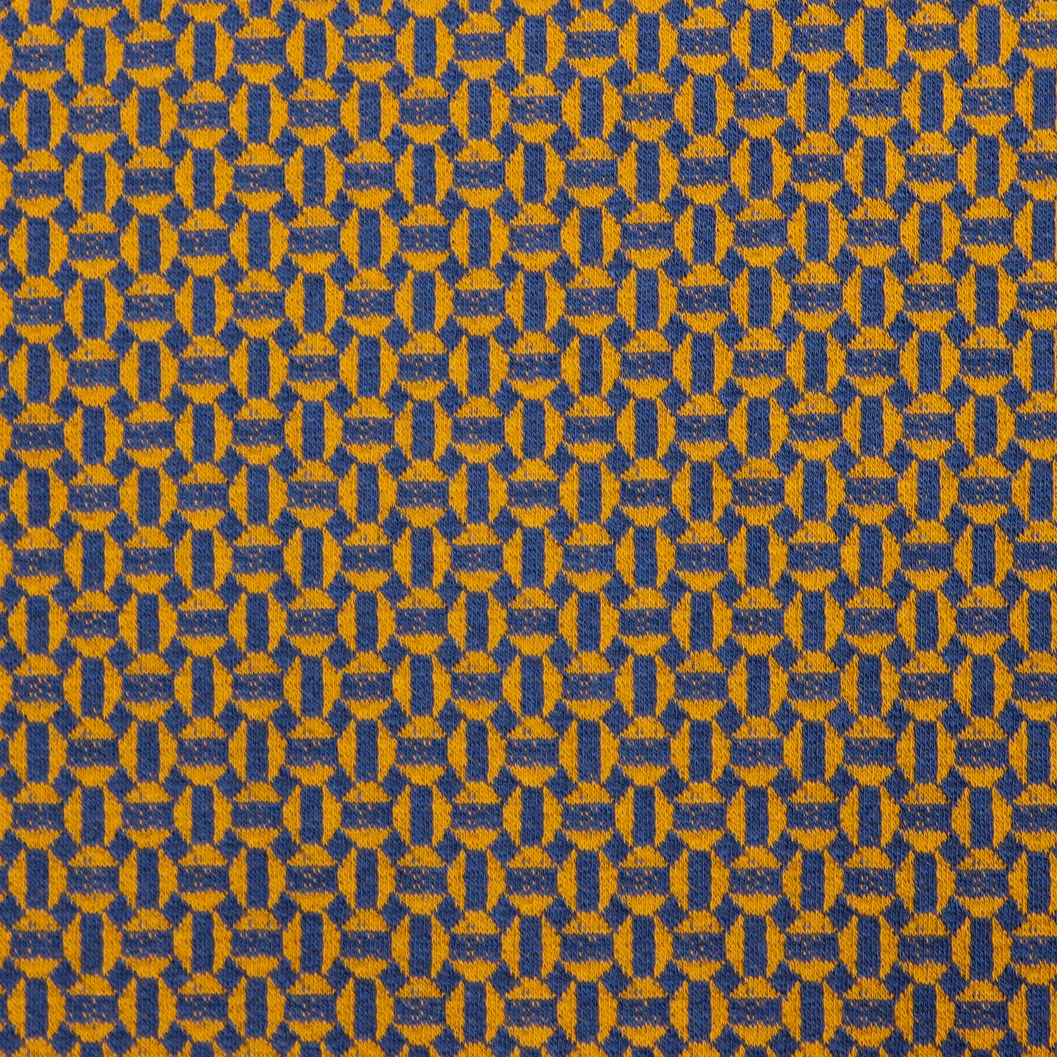 Jacquard blauw met geometrisch patroon