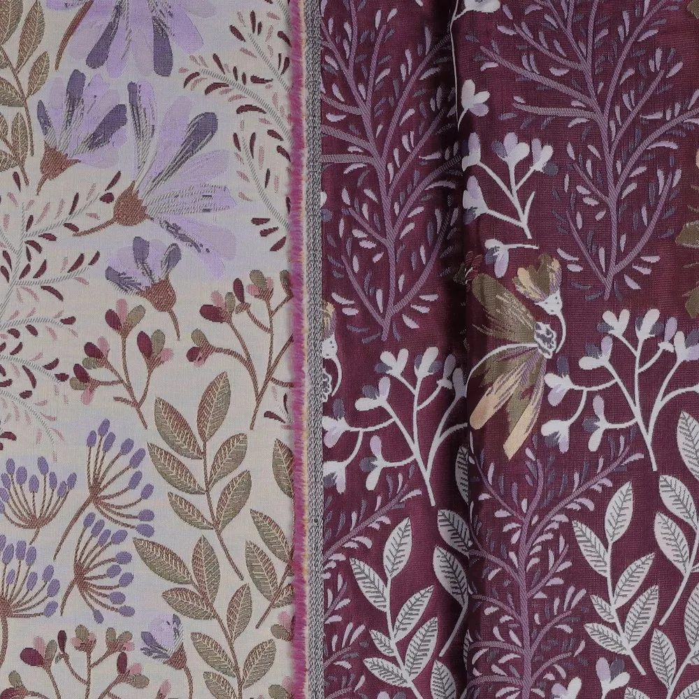 Jacquard lila met bloemen - Poppy