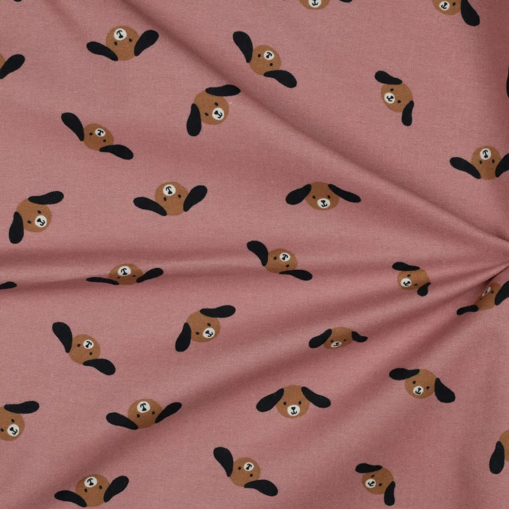 Flanel roze met hondjes - Poppy
