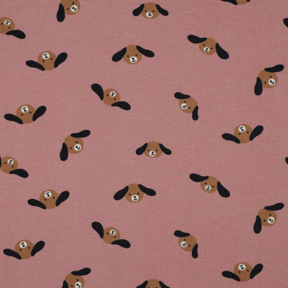 Flanel roze met hondjes - Poppy