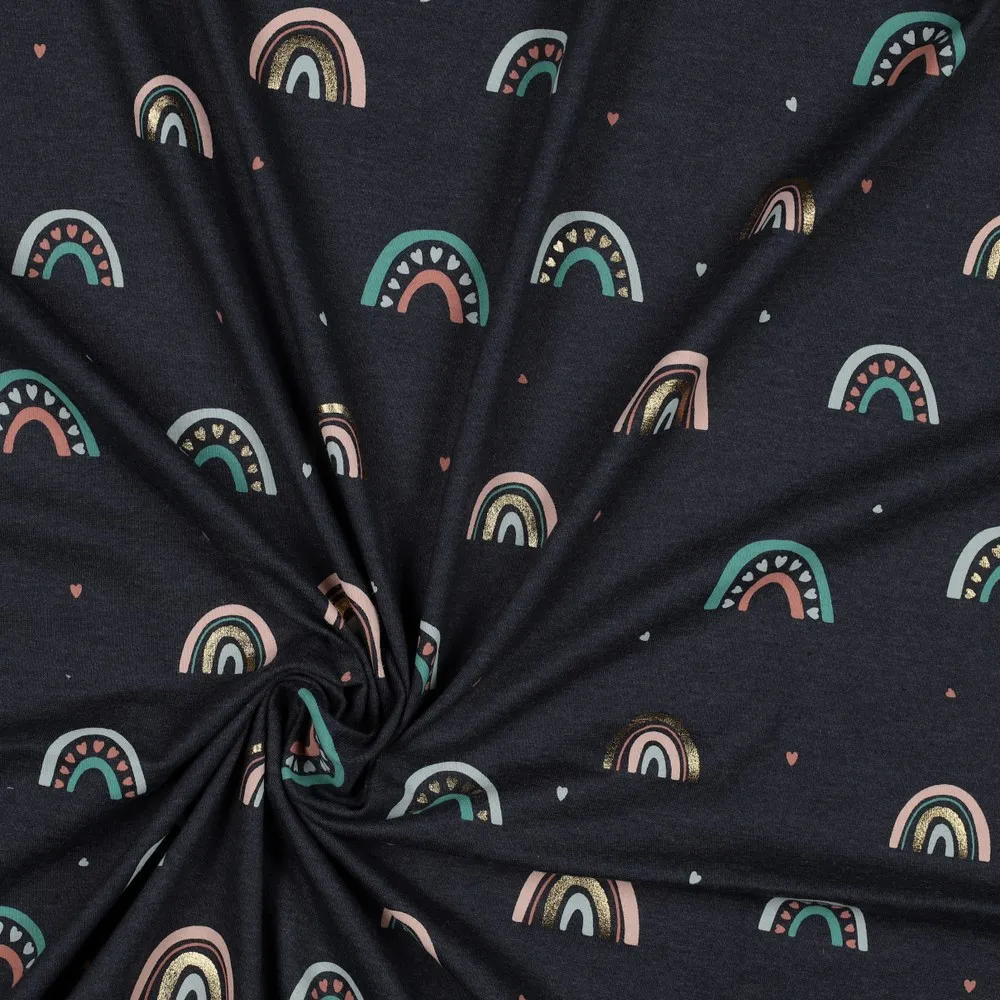 Tricot blauw met regenbogen - Poppy