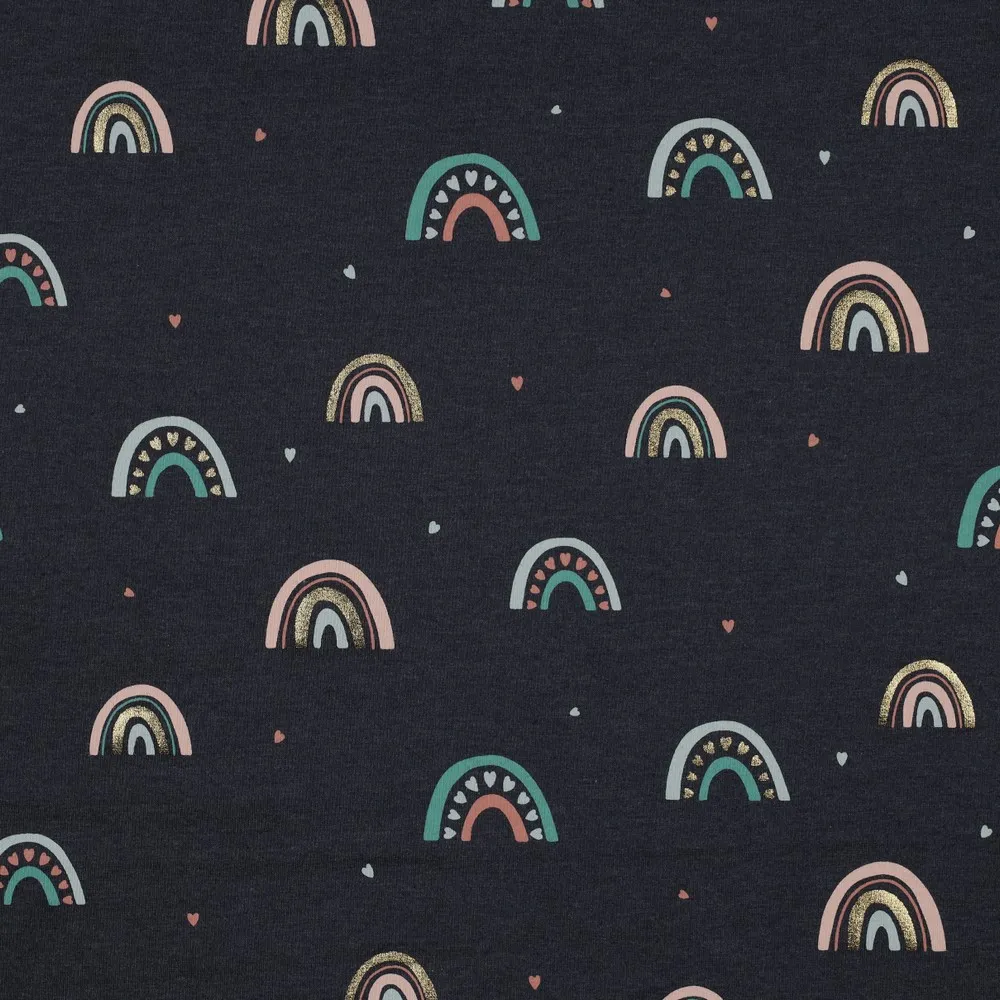 Tricot blauw met regenbogen - Poppy