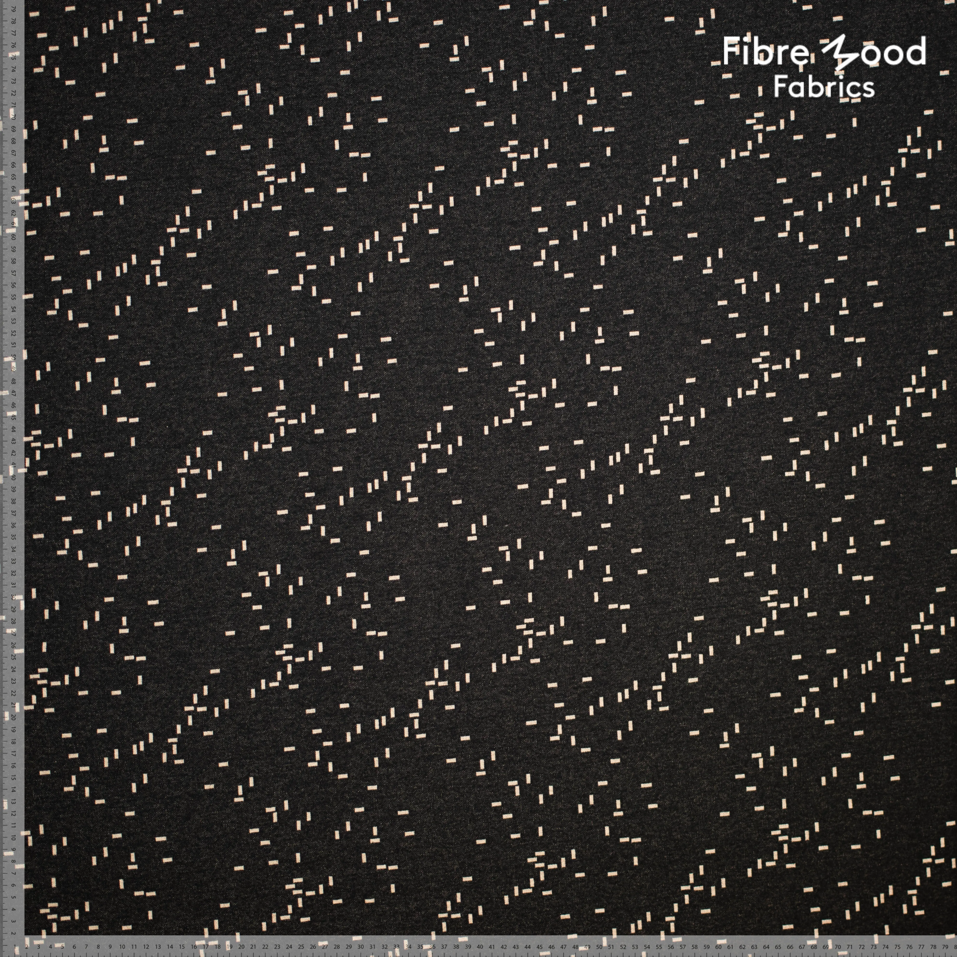 Jacquard zwart met blokjes - Fibre Mood